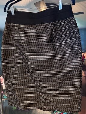 Textured Black and nude/gold Pencil Skirt